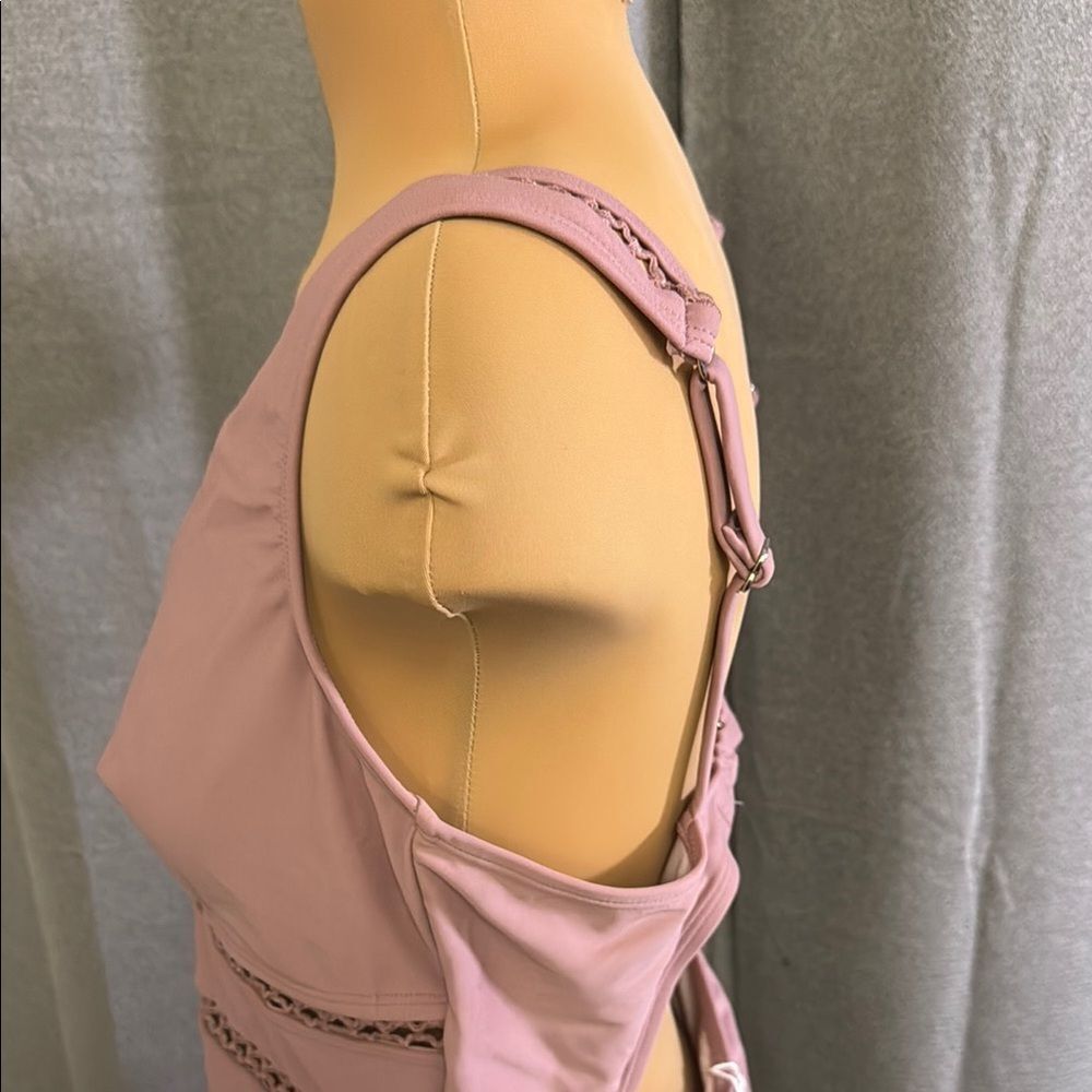 CupShe Pink One-Piece Swimsuit with Lace Details - Picture 6 of 14